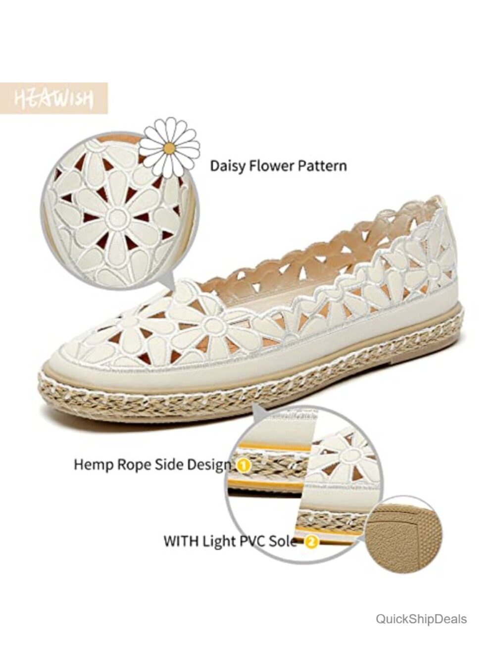 PU Leather Ballet Flats Espadrille Loafers Closed Toe Slip On Women's Summer - Picture 2 of 6